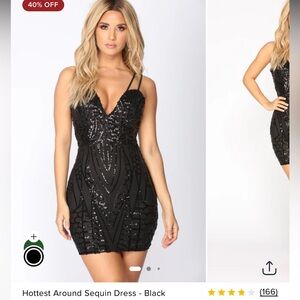 Black Sequin Mini Dress